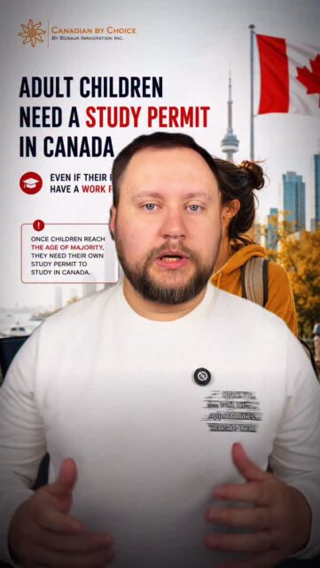 🇨🇦Діти, які досягли повноліття, не можуть навчатися в Канаді без study permit, навіть якщо їхні батьки мають work permit.🇨🇦#bosakimmigration #канада #українцівканаді #canadaimmigration #імміграція